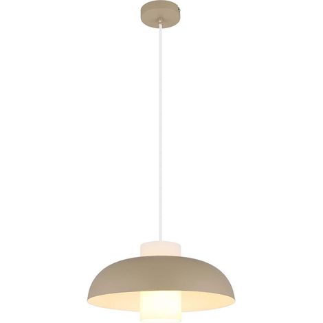 Pendelleuchte Hängelampe sandfarben Esstischlampe Küchenleuchte, Glas opal, 1x E27, DxH 38 x 120 cm