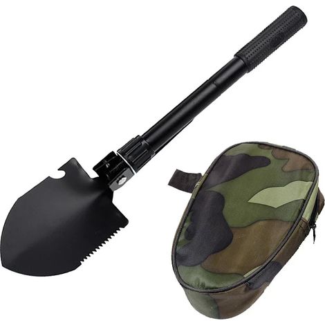 Outils de jardin, pelle pliante militaire portable multifonctionnelle en acier inoxydable, outil de survie pour le camping et le nettoyage en extérieur1789