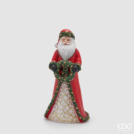 EDG Enzo De Gasperi Decoro Babbo Natale con Corona H 39 Cm L 20 Cm L 16 Cm Green Red (1/4)