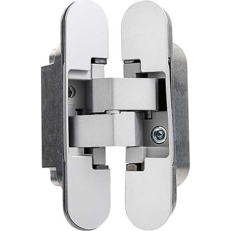 Charnière invisible pour portes, Lot de 2 charnières invisibles pour portes lourdes, charge de 40 kg, ouverture de 180º, zamak (1/4)