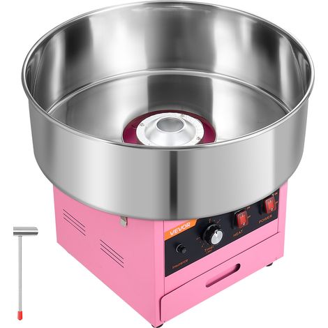 VEVOR Macchina Elettrica per Zucchero Filato 000 W da Banco Cassetto Rosa Ideale per Casa, Carnevale, Compleanno, Festa in famiglia, con Ciotola in Acciaio Inox Diametro 52 cm, Misurino per Zucchero (1/5)