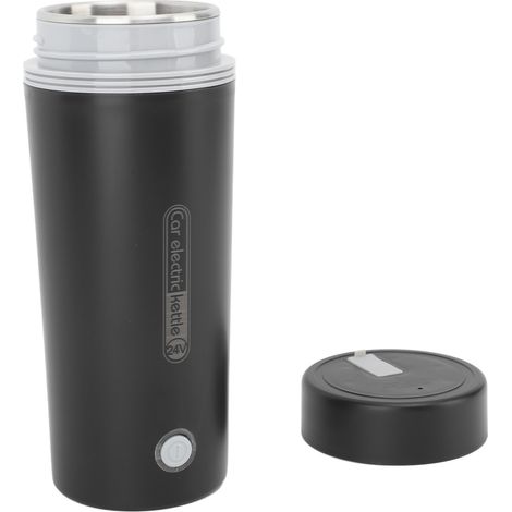 Elektrischer Wasserkocher mit Schnellheizfunktion, intelligenter Steuerung und Überhitzungsschutz, 350 ml Fassungsvermögen, tragbarer, isolierter Thermobecher für Auto und Reisen, schwarz, 12 V, 80 W (1/5)