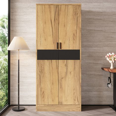 Armario alto de almacenaje 60x35x160 cm acabado madera para oficina - CHICFURN (1/5)