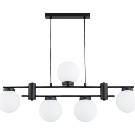 Suspension moderne noire, globes blancs 5xE14 CAMINO Alfa (1/2)