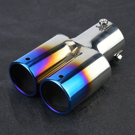 Embout d'échappement arrière double universel en acier inoxydable pour voiture, modifié, silencieux arrière (1/5)