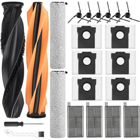 Lot de 22 Accessoires pour Robot aspirateur Dreame Aqua10 Ultra Roller Complete, 2 brosses principales, 6 Sacs à poussière, 2 Rouleaux de Nettoyage, 4 filtres, 6 brosses latérales (1/5)