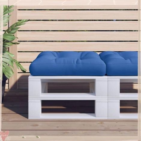 360910 Coussin de palette bleu 58x58x10 cm tissu (1/5)