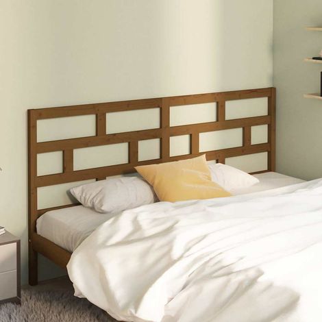 vidaXL Cabecero de cama madera maciza de pino marrón miel 206x4x100 cm (1/5)