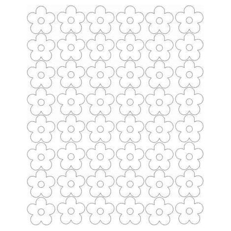 Adesivi murali per finestre con fiori, 3 cm, 48 pezzi, bianco lucido