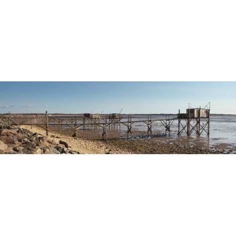 Tableau sur toile Île de Ré Carrelets 30x97 cm - Impression sur Toile Murale Décorative - Image imprimée en HD sur Toile - Toile sur Châssis en Bois FSC - Fabriqué en France (1/5)