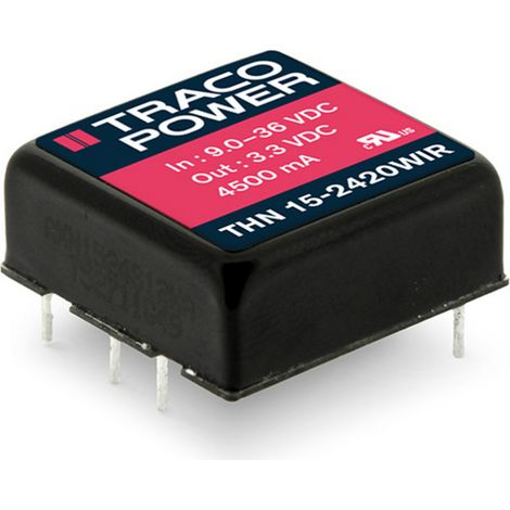 TracoPower THN 15-4822WIR DC/DC-Wandler, Print 48 V/DC +12 V/DC, -12 V/DC 625 mA 15 W Anzahl Ausgäng