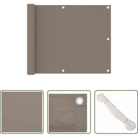 vidaXL Écran de balcon UV -  Écran de balcon Taupe 75x400 cm Tissu Oxford (1/5)