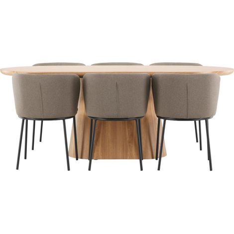 Stjärnö Essgruppe Tisch 90x200cm und 6 Stühle natur, braun. (1/4)