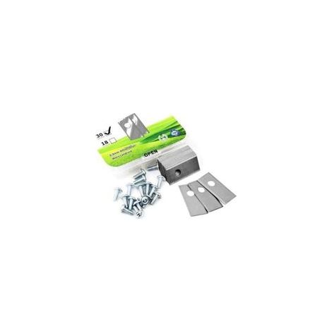 Pack de de 30 Lame Robot Tondeuse, XU, Lames de Rechange en Acier Inoxydable et Titane avec Vis, Accessoires pour Tondeuses à Gazon Robot de Jardin, Compatible avec Worx Landxcape Einhell - (1/4)