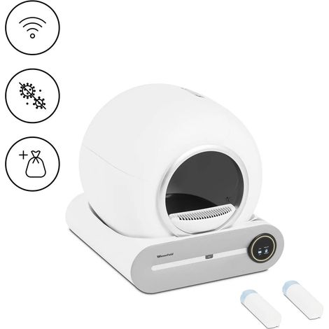 Caja de arena autolimpiable con control mediante aplicación para smartphone apertura de 25 cm esterilización por plasma caucho ABS resina de poliacetal (POM) gris/blanco 140009245 (1/5)