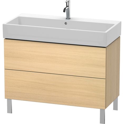 Meuble sous-vasque L-CUBE 582x984x459mm chêne méditerranéen (1/4)