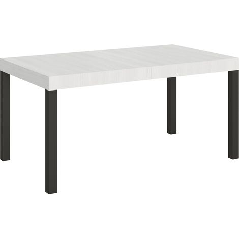 Table Extensible Everyday 160/244X80 Cm Frêne Blanc Pieds Anthracite (1/4)
