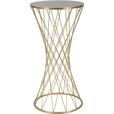Tavolino Tower New 40x80x40 cm in Ferro e MDF Oro (1/4)