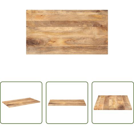 vidaXL Tablero de mesa rectangular madera maciza mango 100x70x2,5 cm (1/5)