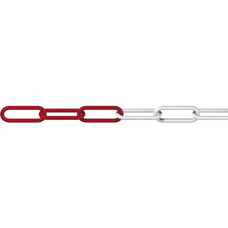 Dörner + Helmer Chaîne de délimitation en polyéthylène de qualité supérieure rouge-blanc résistant aux UV 25 m pour allées, parkings, marquage