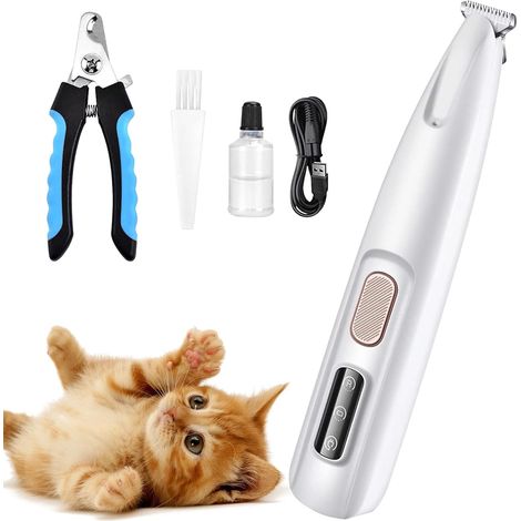Tondeuse pour Chien Sans Fil avec LED - Tondeuse à Pattes Silencieuse Rechargeable pour Chats et Chiens, Livrée avec Brosse (1/5)