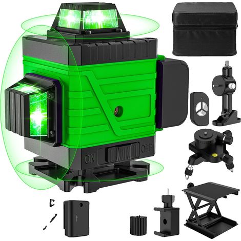 Niveau Laser, Faisceaux Laser Verts, Auto-Nivelant, 4D 6Lignes (1/2)