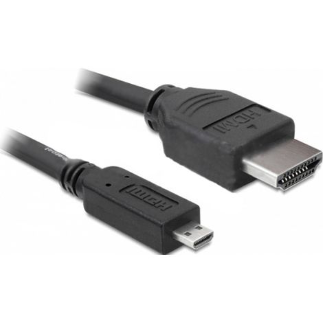 Câble de raccordement Delock HDMI Fiche mâle HDMI-A, Fiche mâle HDMI-Micro-D 3 m noir 82663 4K UHD,