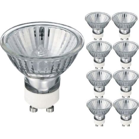 Ampoule Halogène GU10 - MARQUE - 35W - Blanc Chaud 2700K - Intensité Variable - Lot de 8 (1/4)