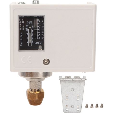 Interrupteur de pression pour compresseur d'air, noyau en laiton, filetage fin, pompe de puits, pour chaudière, sécheur froid, AC125V-250V, interface standard (1/5)