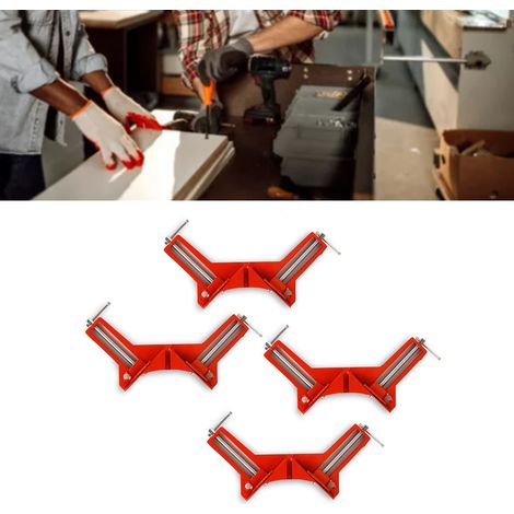Étau d'angle en aluminium 90°, 4 pinces robustes pour assemblage de cadres et aquariums (1/5)
