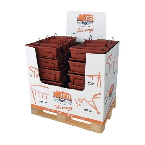 CASSETTA + SOTTOCASSETTA JUMBOX METAL IRIS ICS - PP TERRACOTTA CM 50X20 H.CM 16 CF=PZ 36