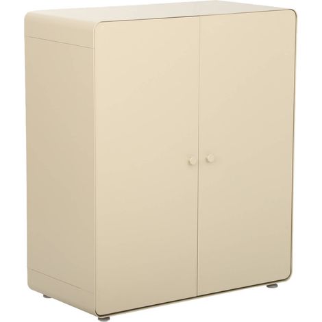 Metal wardrobe cabinet 2 doors beige 94x80x40 cm - Tribeca (1/5)