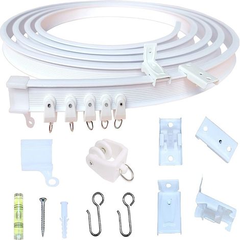 3-meter PVC plastic steel curved curtain track set with accessories (U-shaped and L-shaped flexible tracks) (1/5)