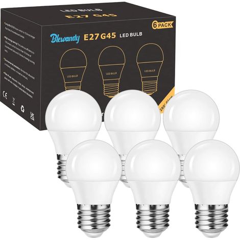 Ampoule E27 LED, Blanc Froid 6500K 500LM, 5W Ampoules LED Équivalent Halogène 40W, G45 Petite Globe P45 Ampoule Économie D'énergie Non Dimmable, Lot de 6 (1/5)
