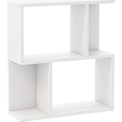 Libreria a 3 ripiani 50 x 17,5 x 55,5 cm pratico contenitore stile moderno legno bianco 200015274