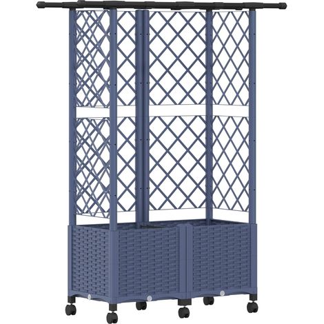 Maison Exclusive - Hochbeet mit Rankgitter und Dach Grau 124 x 40 (1/5)