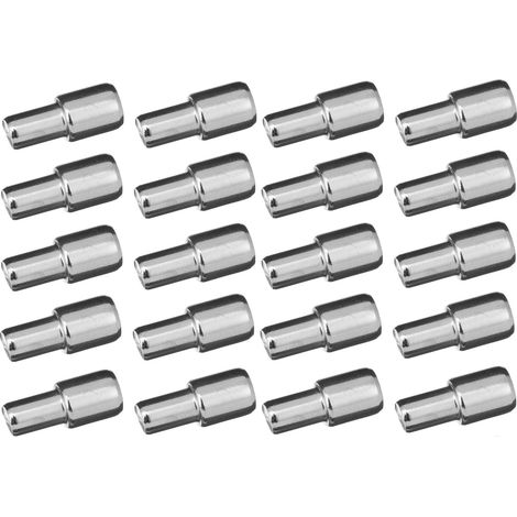 Cyclingcolors – Lot de 20 taquets étagère tenon 5mm et 7mm – Métal nickel argent chromé – Support fixation meuble tablette bois vitrine (1/2)