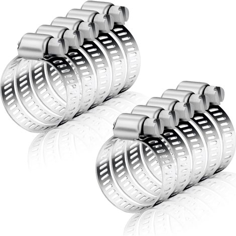Sollbry Collier de Serrage Réglables 10 Pièces Collier de Serrage Métallique 16-25mm Collier de Serrage Inox pour Gaine Hotte Tuyau D'échappement Ventilateur (1/4)