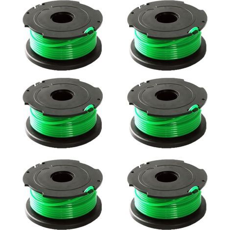 Lot de 6 bobines de fil vert pour débroussailleuse Black & Decker GL7033 GL8033 GL9035 A6482 (1/5)