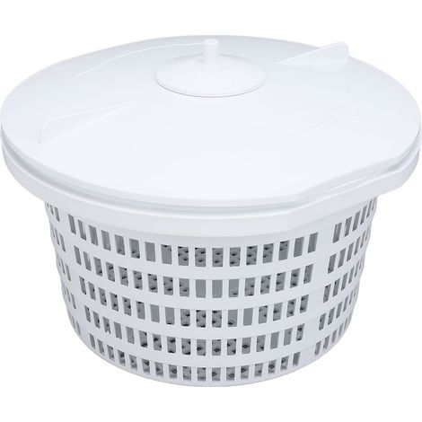 Panier de skimmer de piscine avec manche et couvercle - Compatible pour skimmer 1091LX, dimensions 18x19x10cm, matériau plastique résistant (1 panier + 1 couvercle)