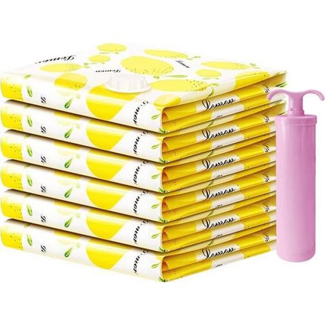 Sac De Rangement Sous Vide - 70x50 Cm - Jaune - Protection Contre L Humidite - 1 Piece