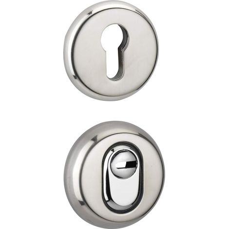 1 Paire - Rosace de Sécurité - Protection Cylindre - Alliage Renforcé Contre Arrachage et Perçage - Pour Porte d&39Entrée - Chromé - 7x7cm (1/2)