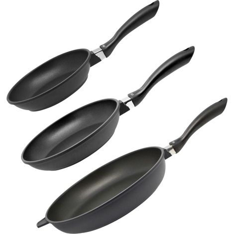 Set de 3 poêles à frire 24 cm 28 cm et 32 cm sans PFAS Elo Alucast (1/5)
