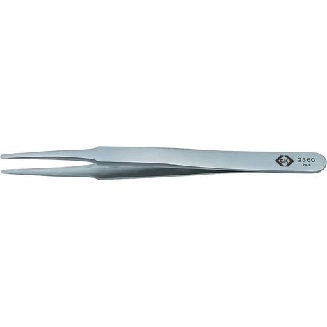 C.K T2360 Pince brucelle de montage 2a SA plate, ronde, fine 120 mm C50107 (1/2)