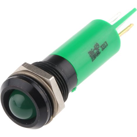 Voyant LED lumineux Vert RS PRO, dia. 12mm, 230V c.a., IP67 ( Prix pour 1 )