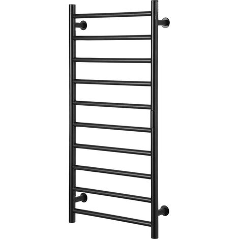 Sèche-serviettes mural 10 barres, chauffant pour salle de bain, étanche IPX5, avec minuterie et écran LED, 5 niveaux de température réglables, noir. (1/5)