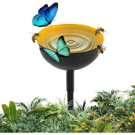Tasses d'arrosage pour abeilles, station d'arrosage pour abeilles Mangeoire à abeilles debout avec piquets métalliques,Décoration élégante de piquets de sculpture de jardin en métal, améliore (1/5)