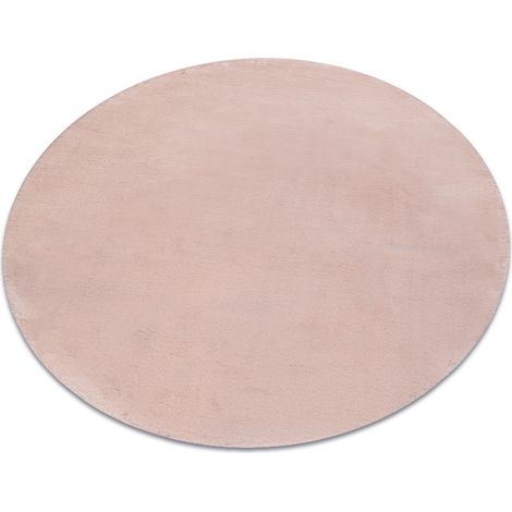 Tapis cercle POSH Shaggy rose pâle très épais, en peluche, antidérapant, lavable pink cercle 80 cm