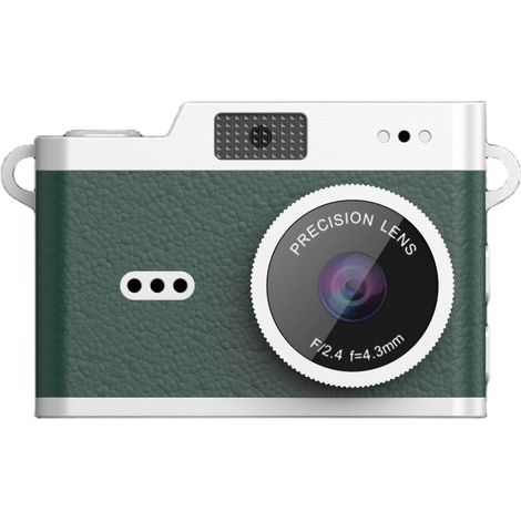 Câmera Mini Retro - Gravação de Vídeos HD 1080P e Fotos 8MP, Portátil: Design Colar ou Acessório de Bolsa, Gravação Discreta, Cor Verde
