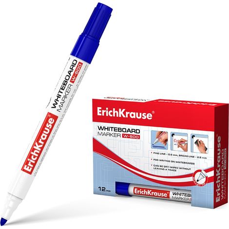 ErichKrause W-500 marcador 12 pieza(s) Punta redonda Azul